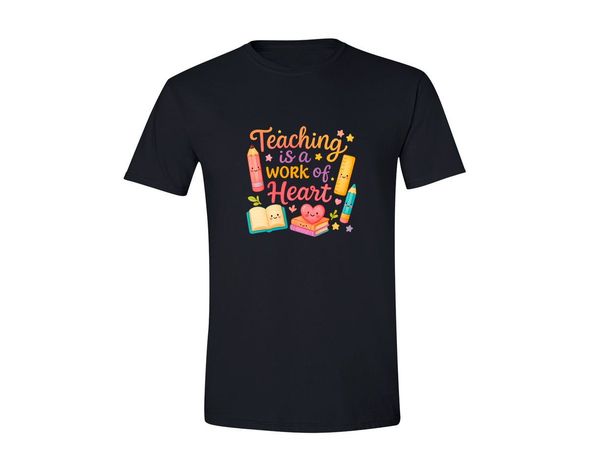 brand:Generic|color:Black|Teaching Is A Work Of Heart Shirt 2 Graphic T-Shirt