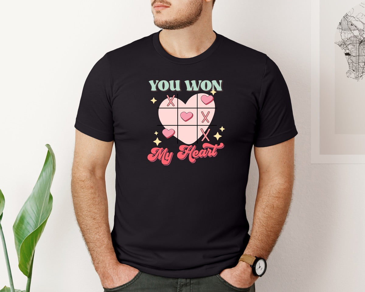 brand:Bella Canvas|color:Black|Valentines Day Retro 3 Graphic T-Shirt