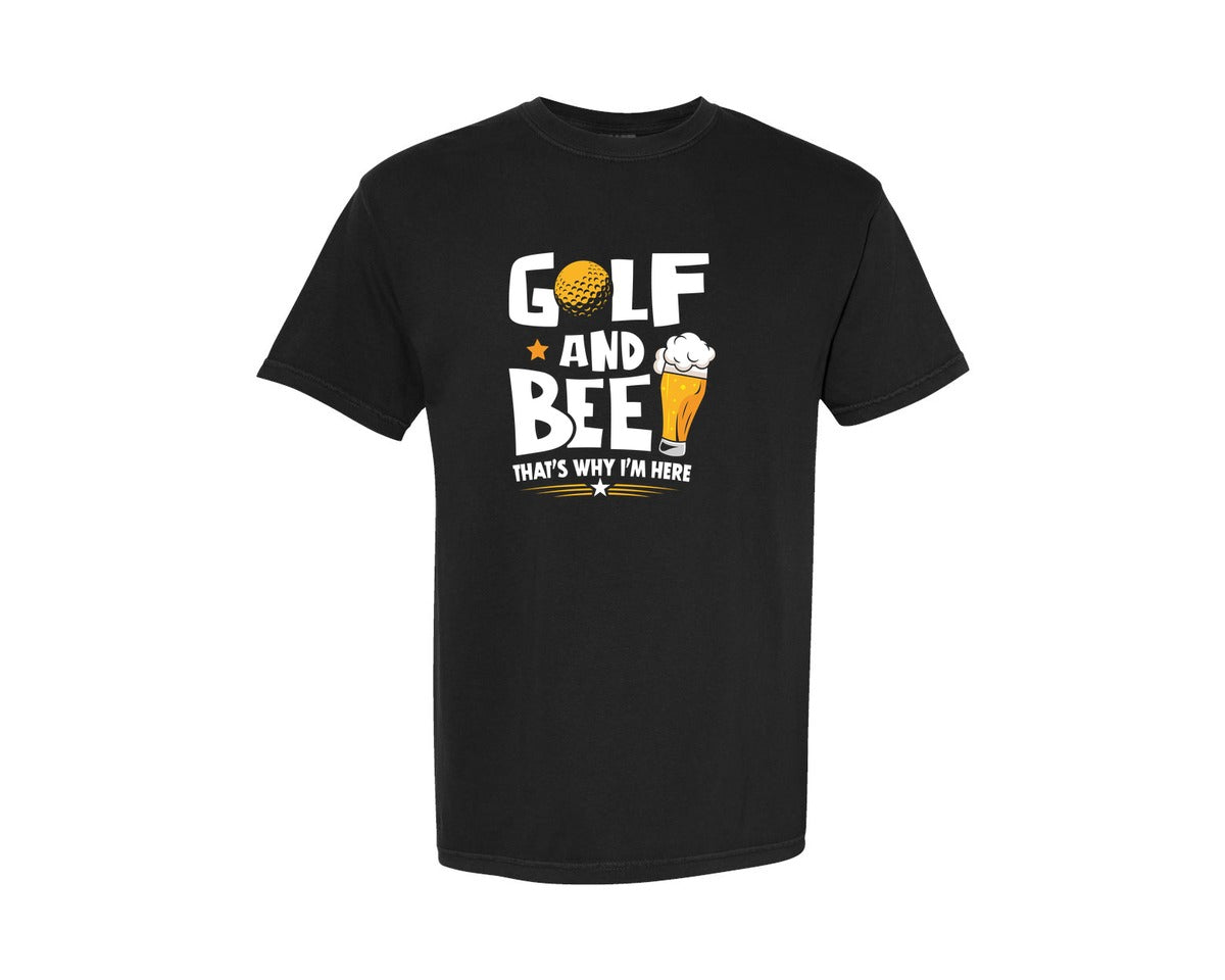 brand:Comfort Colors|color:Black|Funny Golf Beer Lover T Shirt Desin Graphic T-Shirt