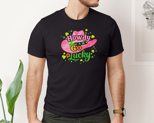 Howdy Go Lucky Western St Patricks 3 Graphic T-Shirt