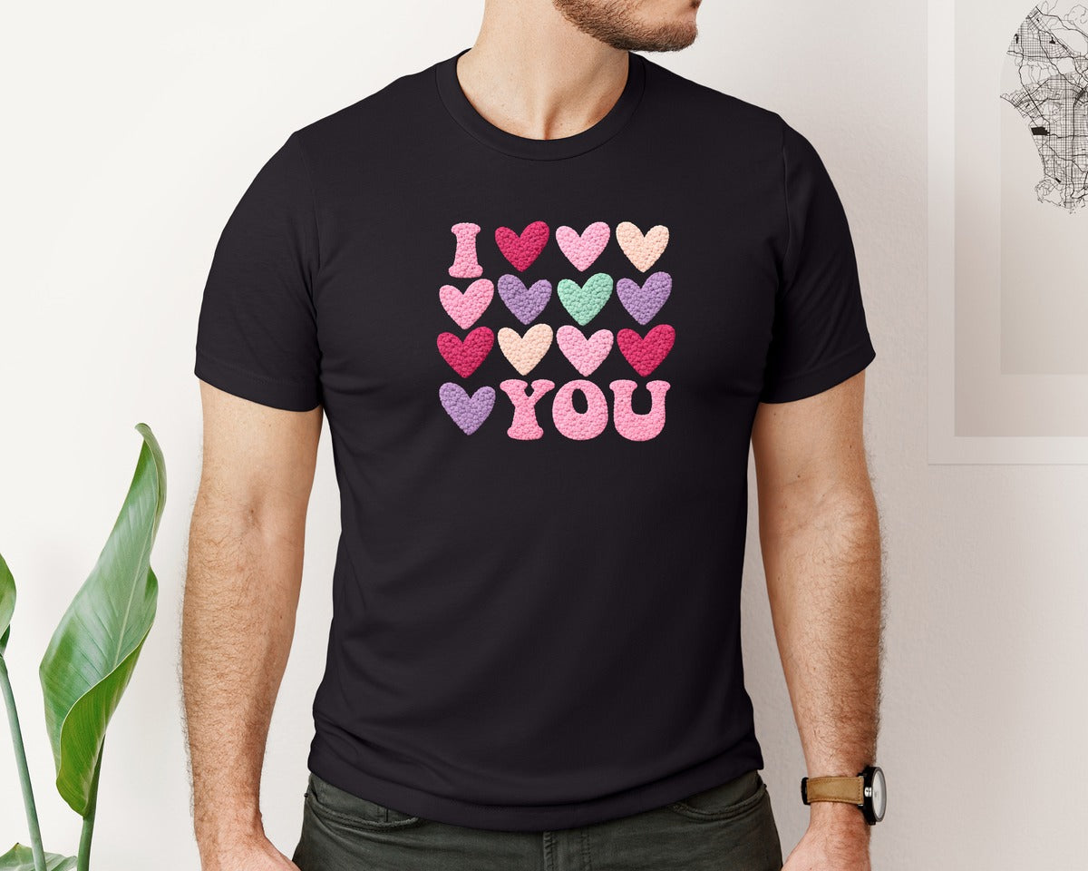 brand:Bella Canvas|color:Black|I Love You Valentines Day 7 Graphic T-Shirt