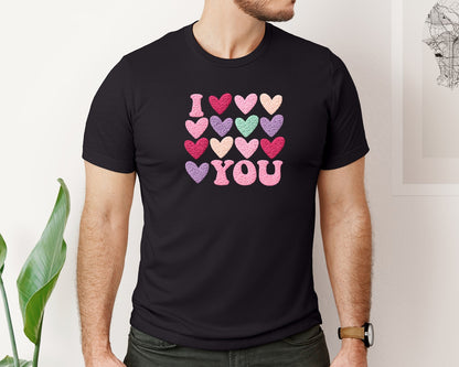 brand:Bella Canvas|color:Black|I Love You Valentines Day 7 Graphic T-Shirt