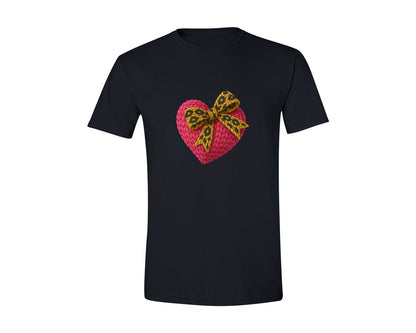 brand:Generic|color:Black|Valentine Faux Yarn Crochet Graphic T-Shirt