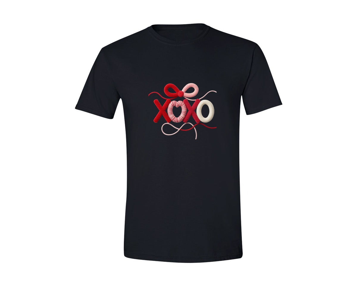 brand:Generic|color:Black|Latch Hook Yarn Crochet Xoxo Coquette B Graphic T-Shirt