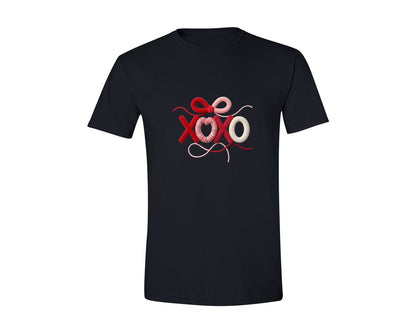 brand:Generic|color:Black|Latch Hook Yarn Crochet Xoxo Coquette B Graphic T-Shirt