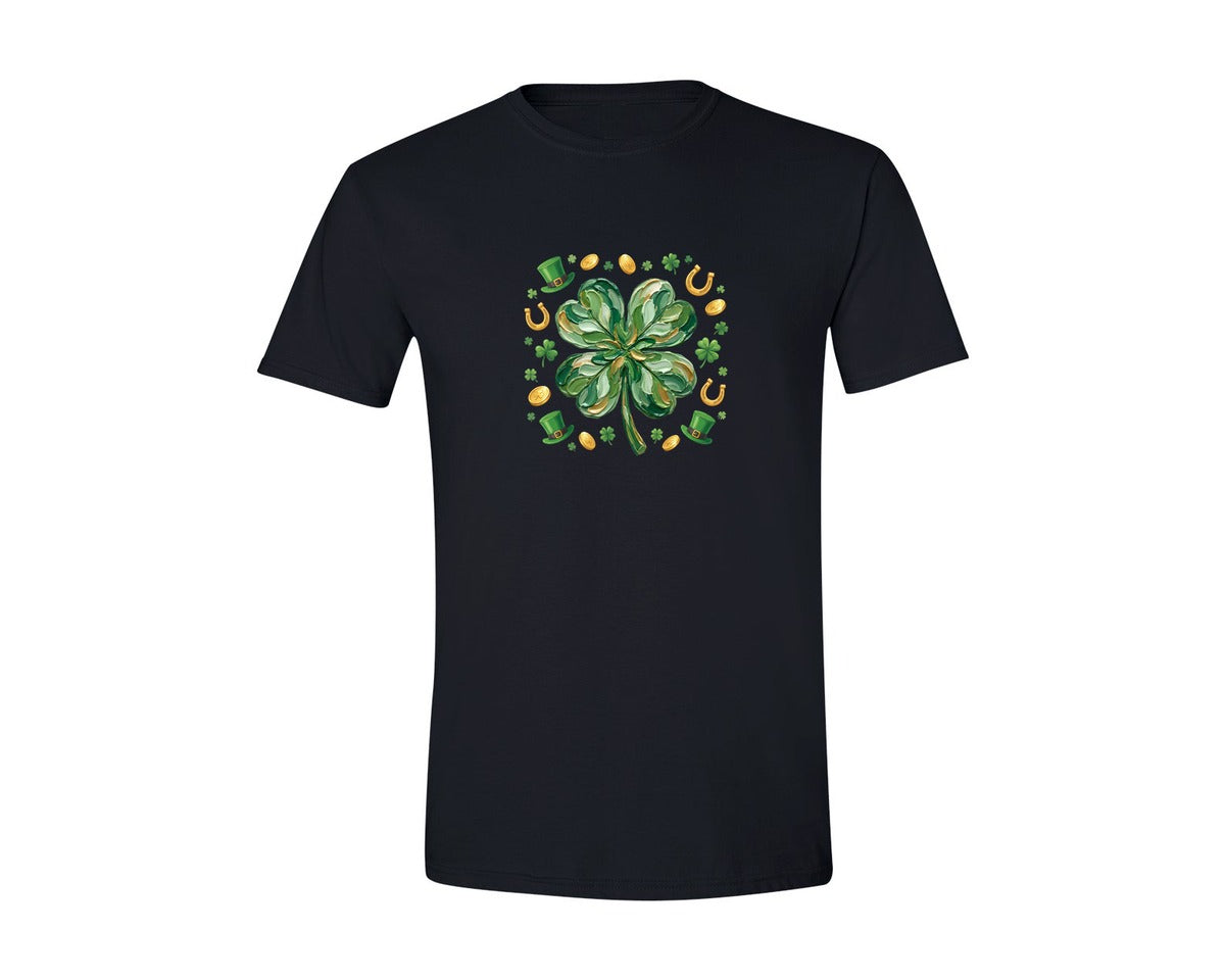 brand:Generic|color:Black|Lucky Shamrock St Patrick Graphic T-Shirt