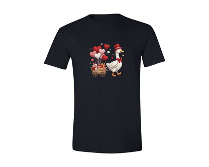 brand:Generic|color:Black|Knitted Valentine Goose Graphic T-Shirt