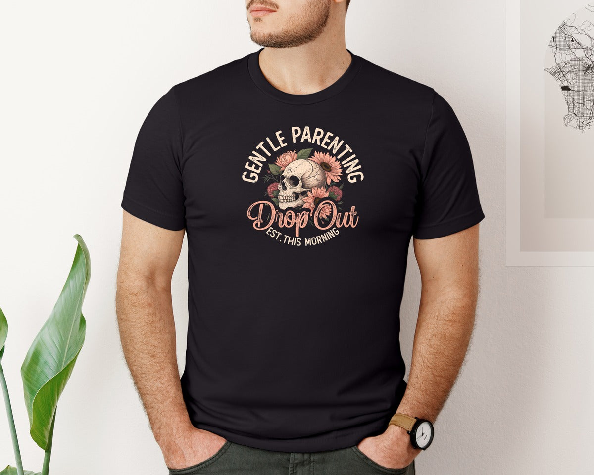 brand:Bella Canvas|color:Black|Gentle Parenting Sarcastic Mama Mom Graphic T-Shirt