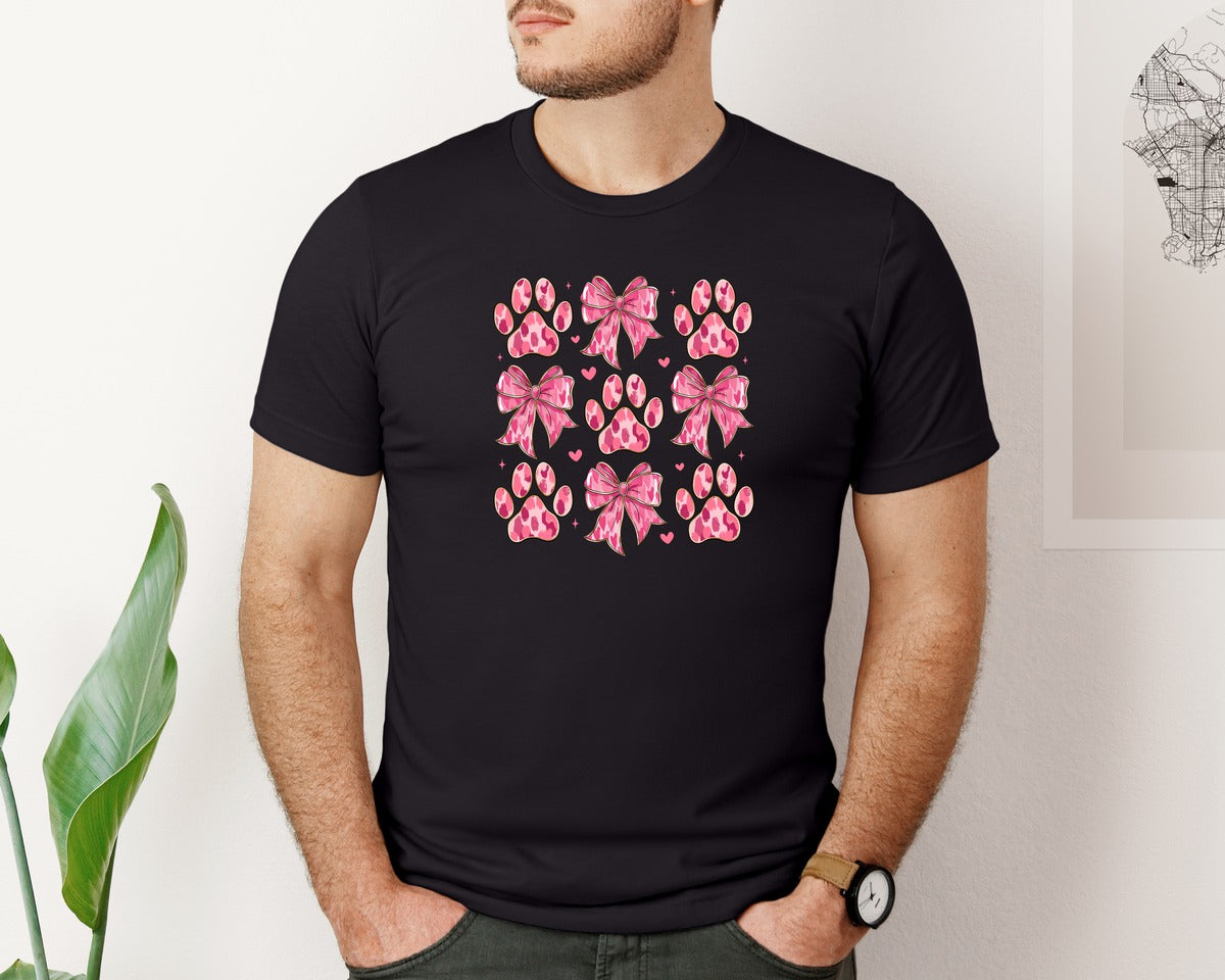 brand:Bella Canvas|color:Black|Dog Valentine Dog Mom 4 Graphic T-Shirt