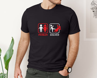 brand:Bella Canvas|color:Black|Problem Solved Breakup Anti Relationship Graphic T-Shirt