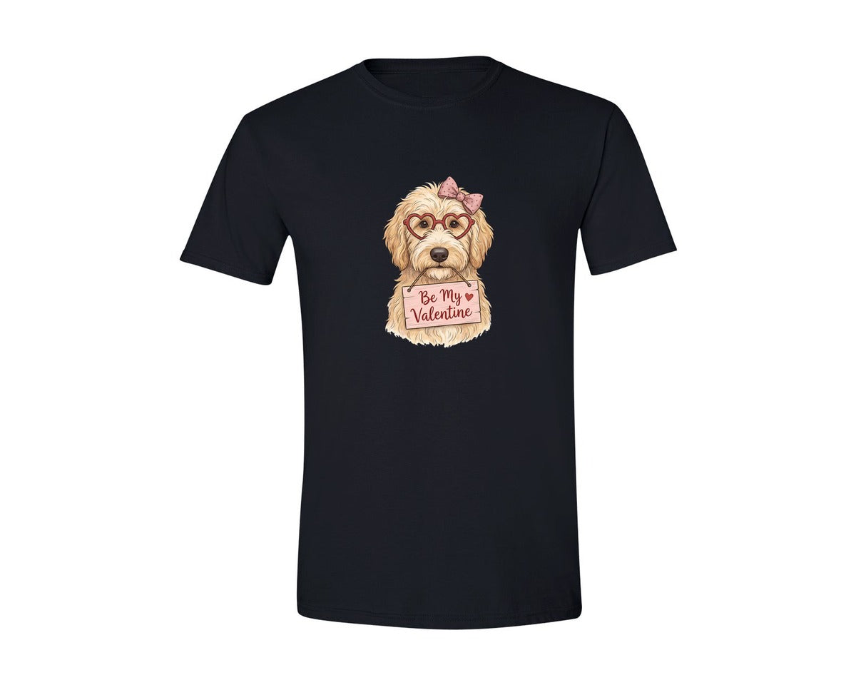 brand:Generic|color:Black|Cute Goldendoodle Valentine Graphic T-Shirt