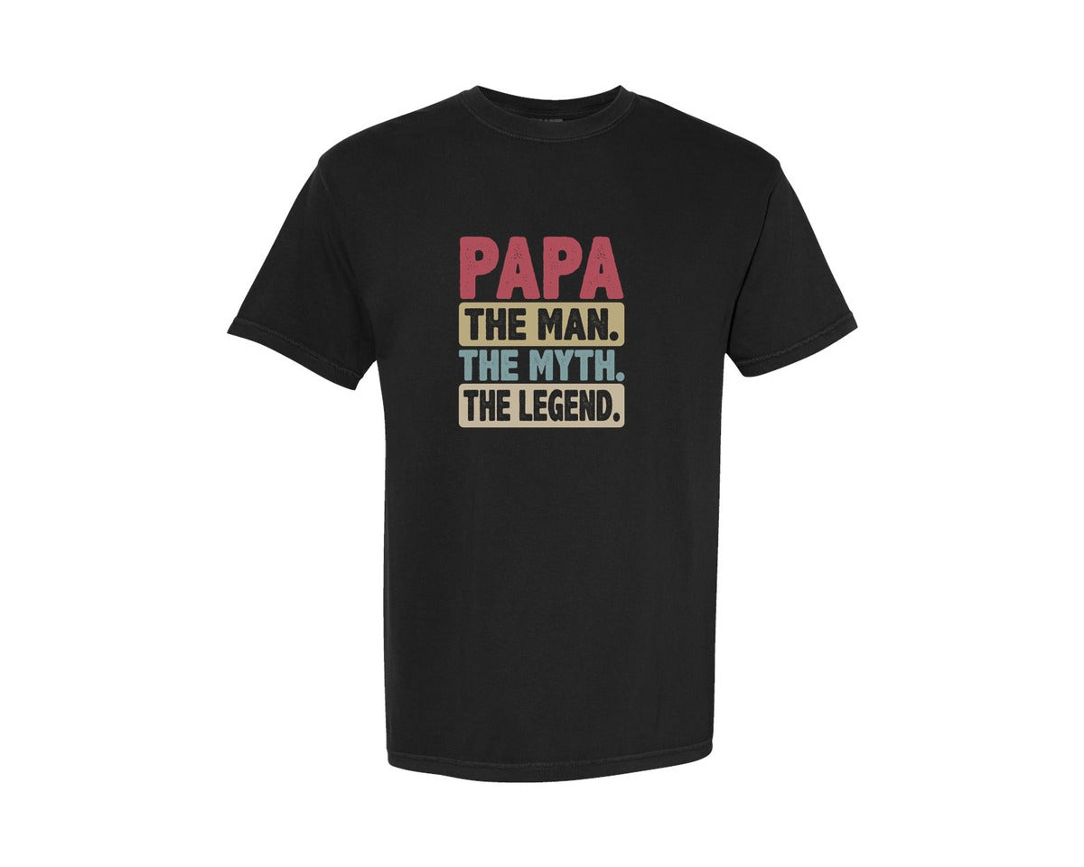 brand:Comfort Colors|color:Black|Papa Shirt Father Shirt Graphic T-Shirt