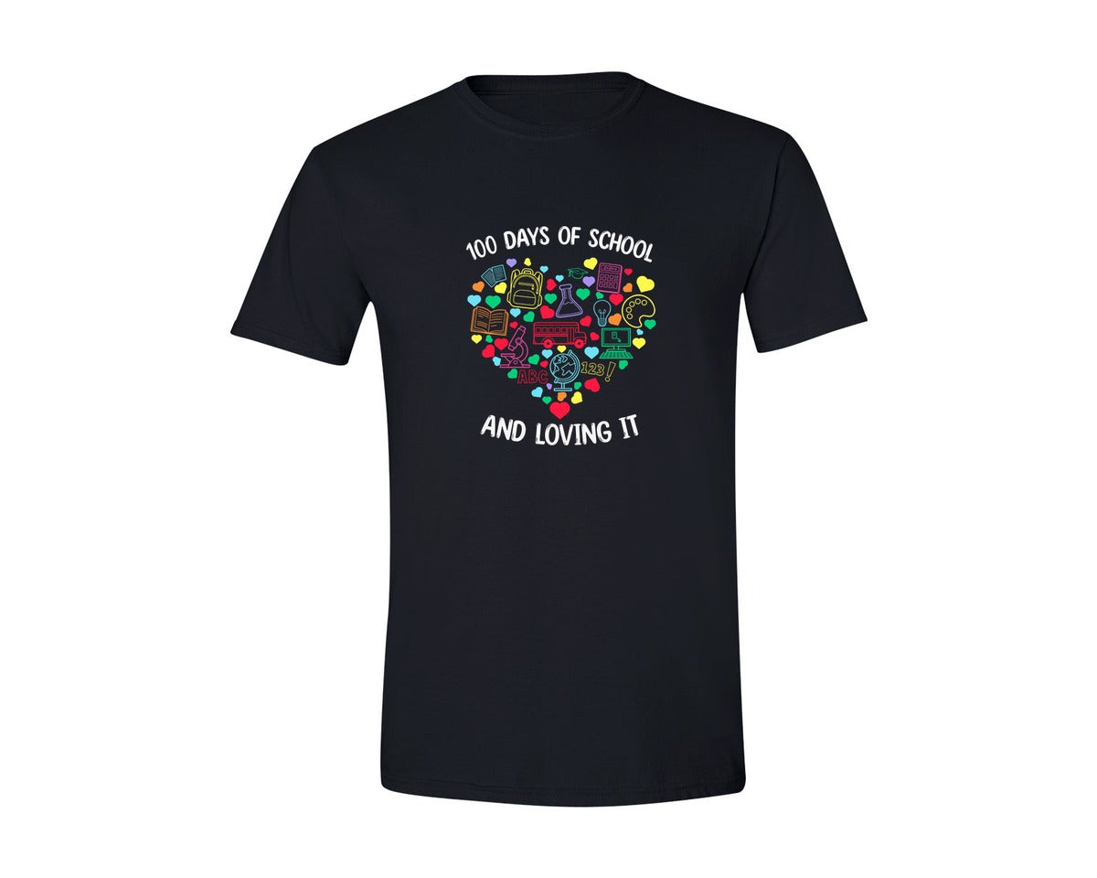 brand:Generic|color:Black|Heart Love 100 Days Of School Teacher