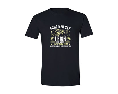 brand:Generic|color:Black|Some Men Say I Fish Fishing T Shirt Graphic T-Shirt
