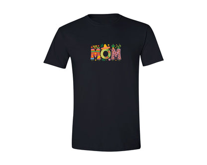 brand:Generic|color:Black|Colorful Cinco De Mayo Fiesta Mom Graphic T-Shirt