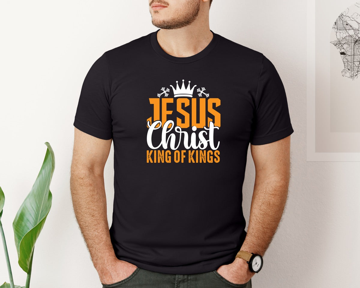 brand:Bella Canvas|color:Black|Jesus Christ King Of Kings Graphic T-Shirt