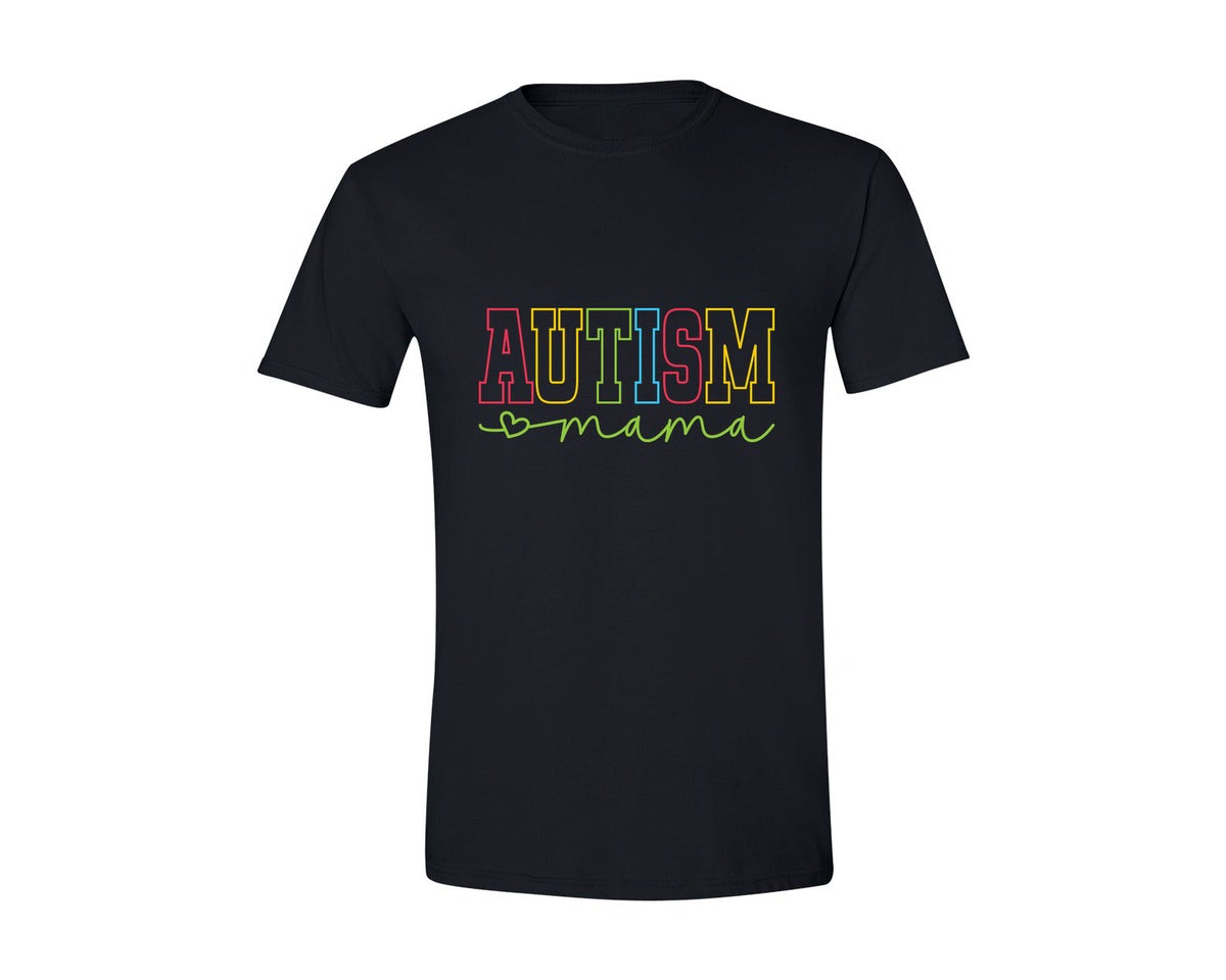 brand:Generic|color:Black|Autism Mama Awareness Graphic T-Shirt