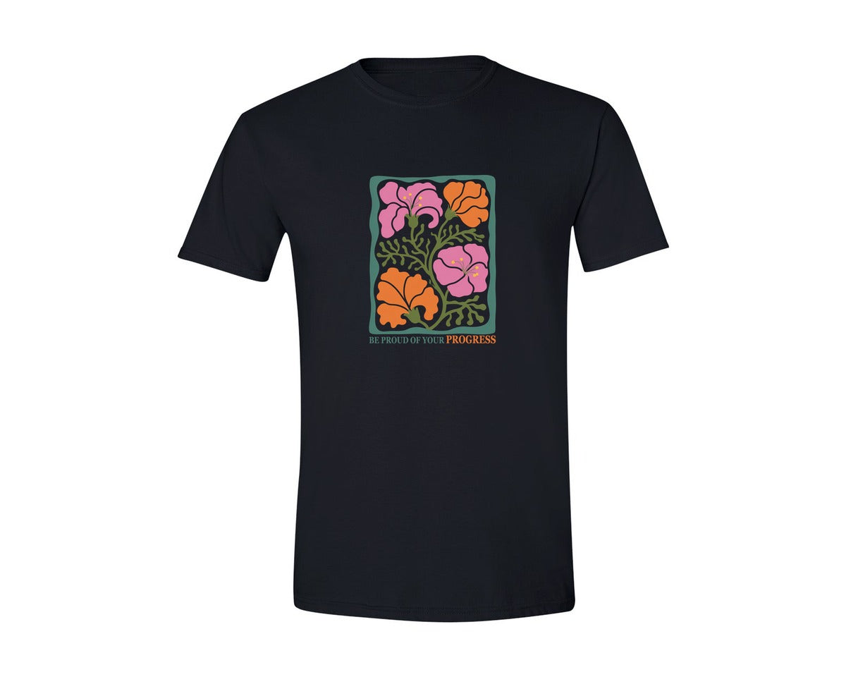brand:Generic|color:Black|Boho Flower Inspiration Graphic T-Shirt