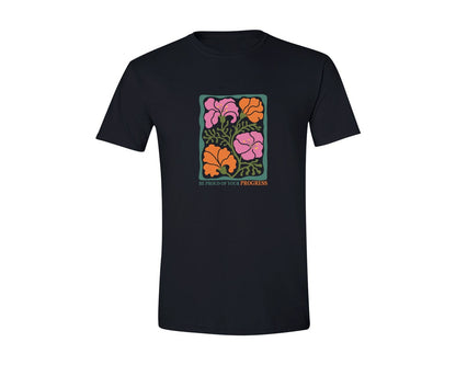 brand:Generic|color:Black|Boho Flower Inspiration Graphic T-Shirt
