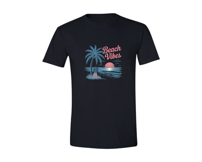 brand:Generic|color:Black|Retro Vintage Beach Vibes Summer Beach Graphic T-Shirt