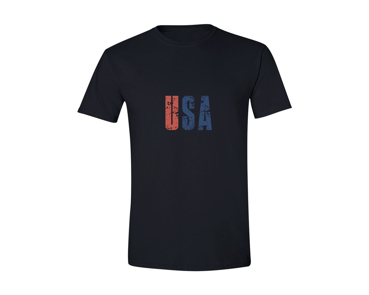 brand:Generic|color:Black|Distressed Usa 4Th Of July Graphic T-Shirt