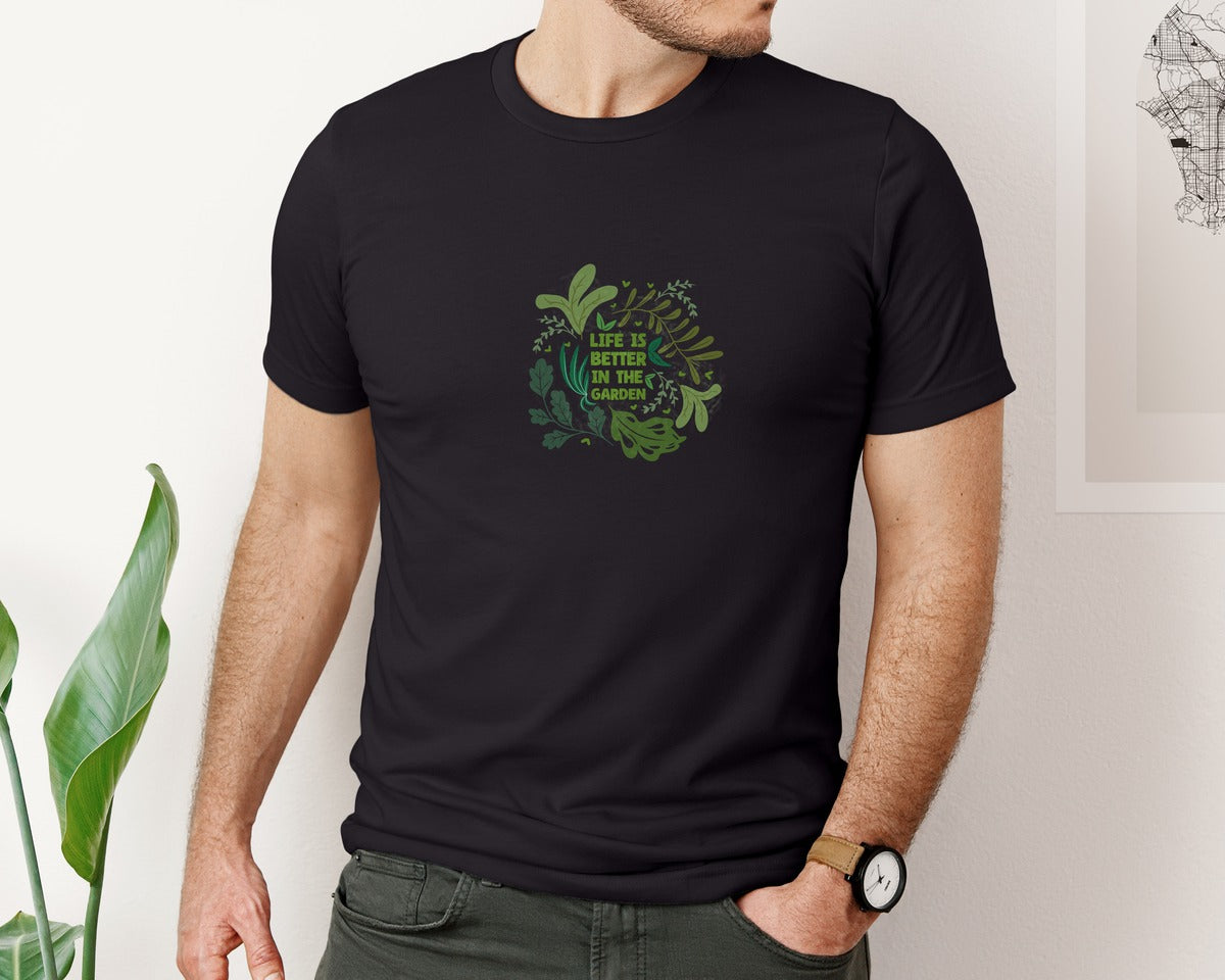 brand:Bella Canvas|color:Black|House Plant Lover Quotes Graphic T-Shirt