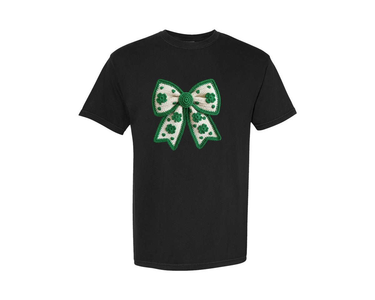 brand:Comfort Colors|color:Black|Preppy Coquette St Patricks Day Graphic T-Shirt