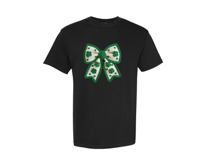 brand:Comfort Colors|color:Black|Preppy Coquette St Patricks Day Graphic T-Shirt