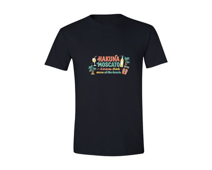 brand:Generic|color:Black|Hakuna Moscato Funny Beach Wine Graphic T-Shirt