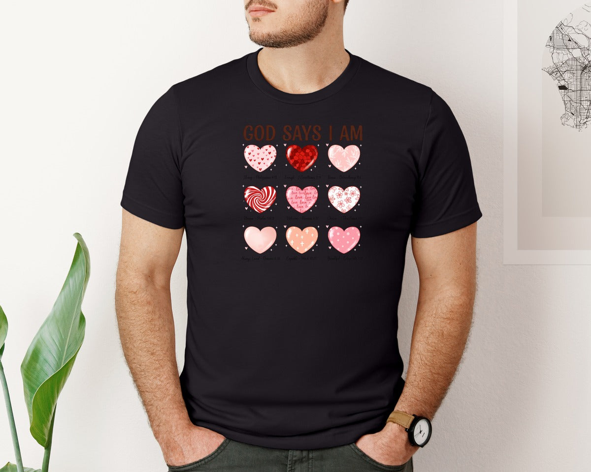brand:Bella Canvas|color:Black|Religious Encouragement For Cricut Graphic T-Shirt