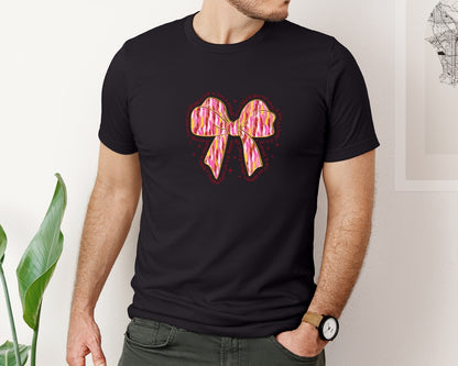 brand:Bella Canvas|color:Black|Love Is Patient Bow Christian Graphic T-Shirt