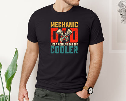 brand:Bella Canvas|color:Black|Mechanic Dad Fathers Day T Shirt Design 2 Graphic T-Shirt