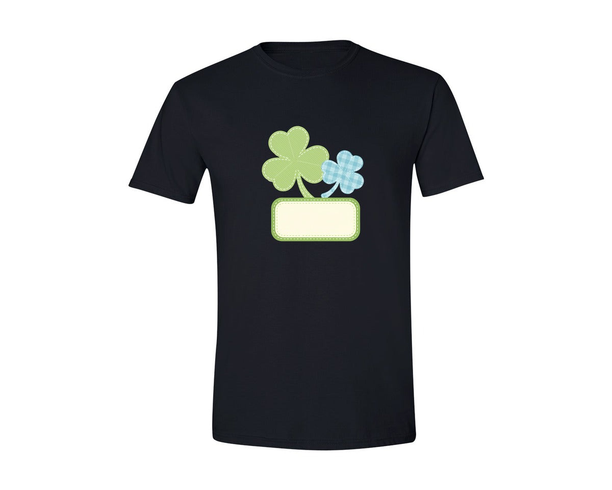 brand:Generic|color:Black|St Patricks Day Shamrock Label Graphic T-Shirt