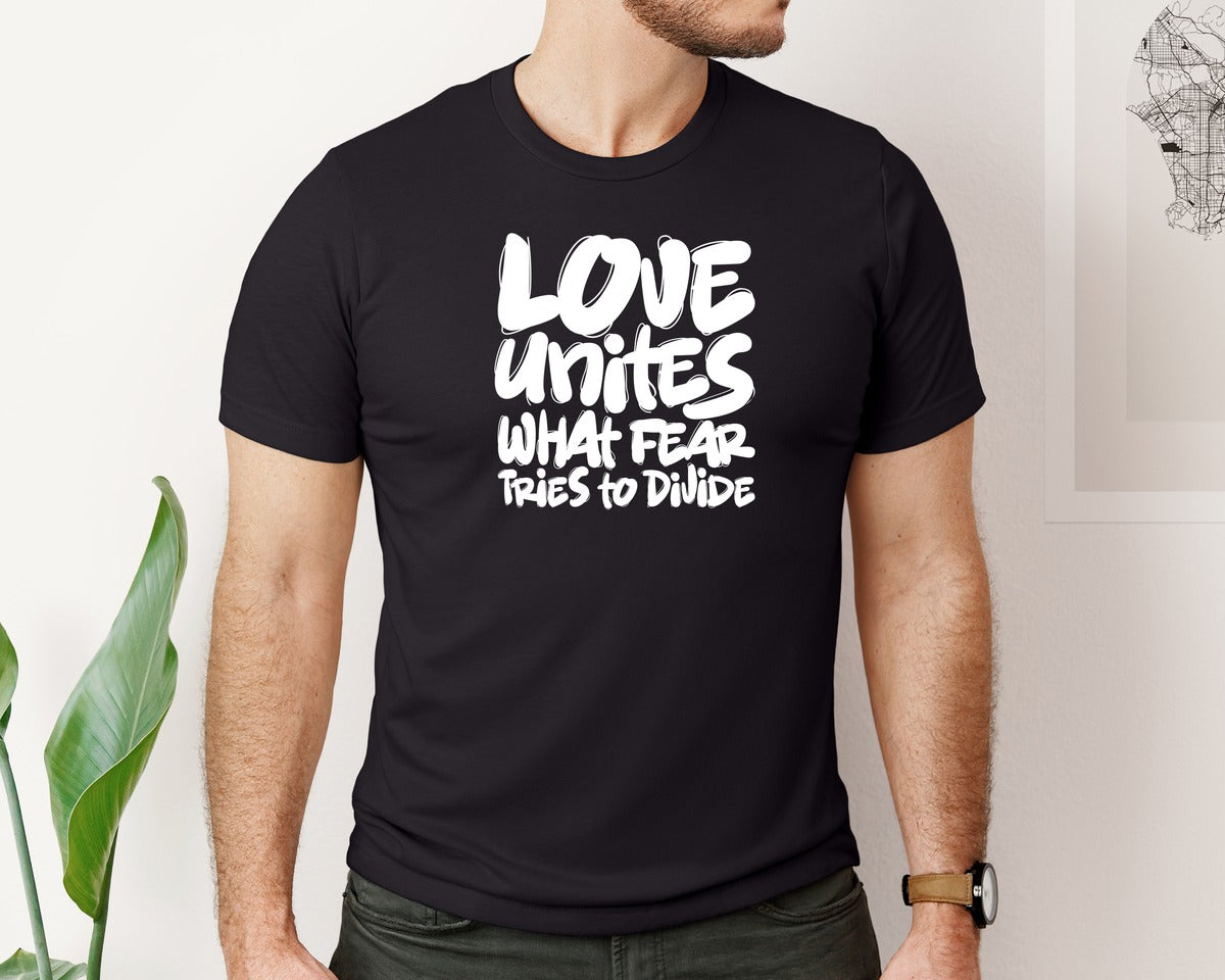 brand:Bella Canvas|color:Black|Love Unites Spread Equality And Kindness Graphic T-Shirt