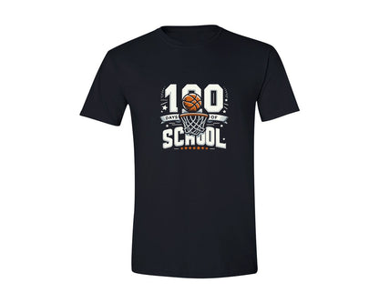 brand:Generic|color:Black|100Th Day Of School Basketball 100 Graphic T-Shirt