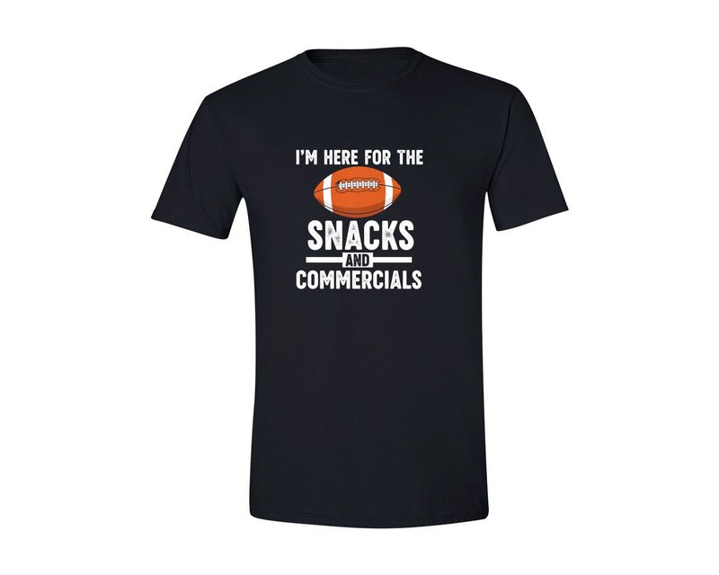 brand:Generic|color:Black|Im Here For The Snacks And Commercials 2 Graphic T-Shirt