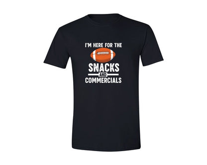 brand:Generic|color:Black|Im Here For The Snacks And Commercials 2 Graphic T-Shirt