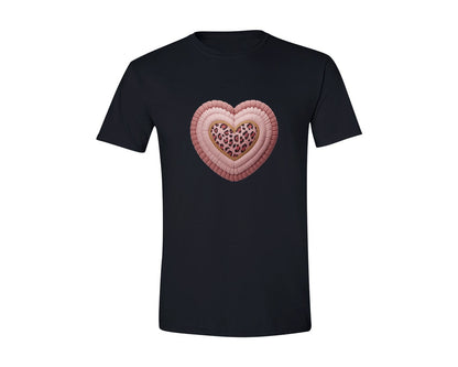 brand:Generic|color:Black|Knitted Valentine Leopard Heart Graphic T-Shirt