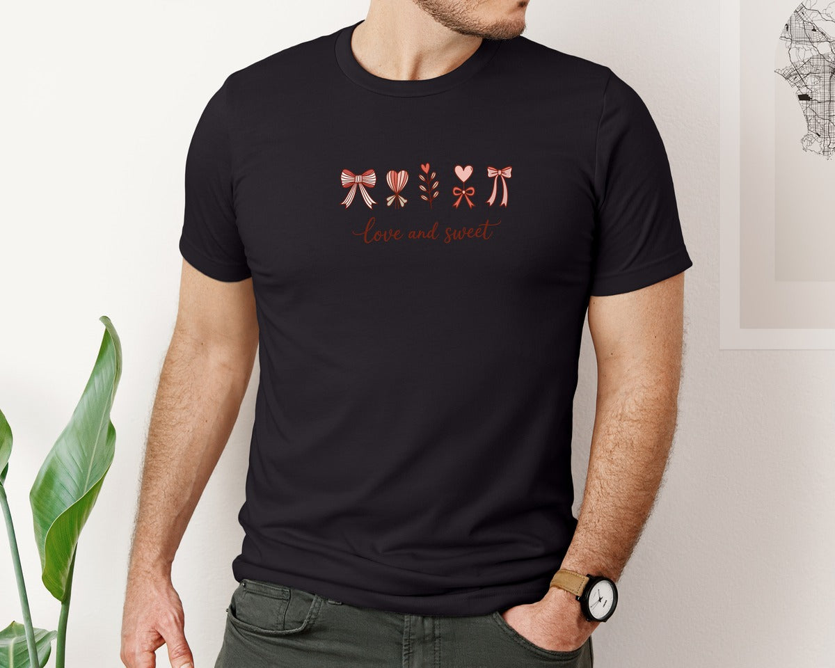 brand:Bella Canvas|color:Black|Love And Sweet Valentine Graphic T-Shirt