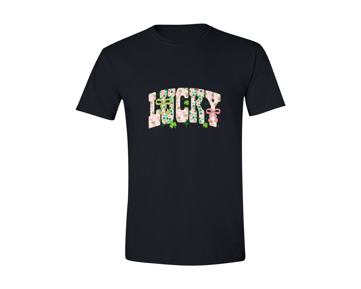 brand:Generic|color:Black|Lucky Floral St Patrick Graphic T-Shirt