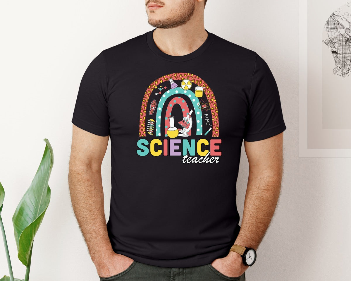 brand:Bella Canvas|color:Black|Science Teacher 2 Graphic T-Shirt