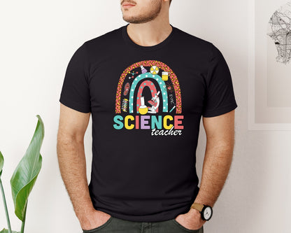 brand:Bella Canvas|color:Black|Science Teacher 2 Graphic T-Shirt