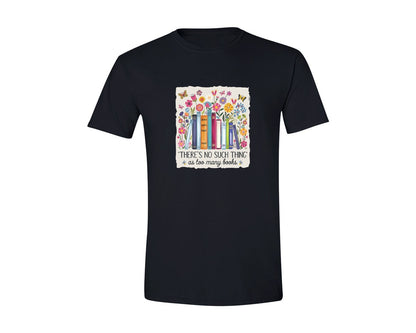 brand:Generic|color:Black|Book Garden Colorful Floral Stack Graphic T-Shirt