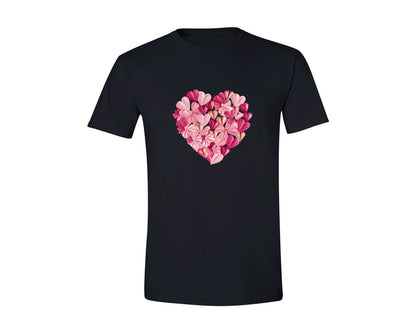 brand:Generic|color:Black|Valentine Day Heart Brushstroke 13 Graphic T-Shirt