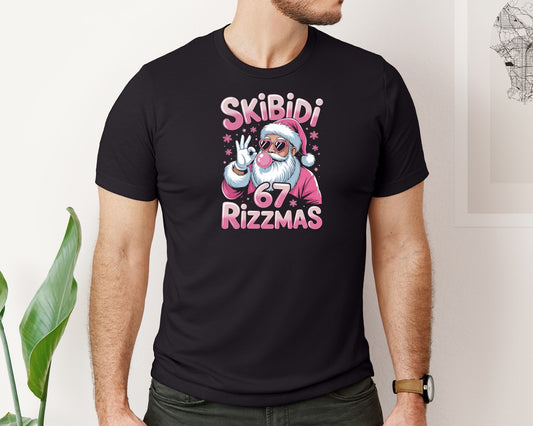 Skibidi 67 Rizzmas Christmas Santa Graphic T-Shirt