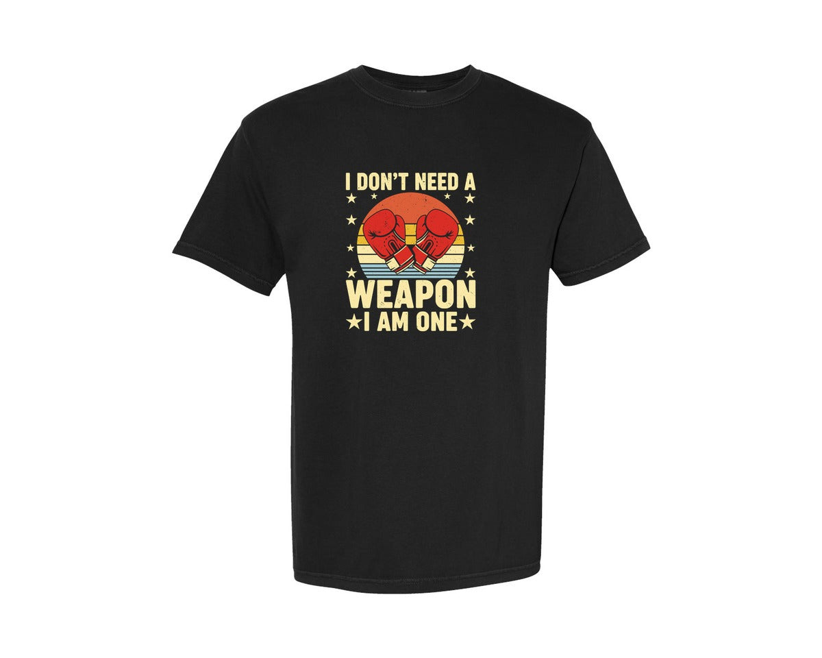 brand:Comfort Colors|color:Black|I Am A Weapon Boxer T Shirt Graphic T-Shirt
