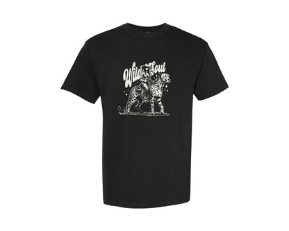 brand:Comfort Colors|color:Black|Wild Soul Cowgirl Riding Cheetah Graphic T-Shirt