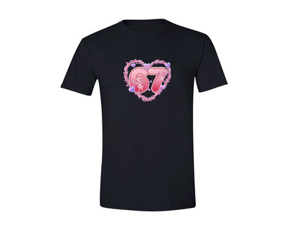 brand:Generic|color:Black|67 Valentine Heart Love Cupid Graphic T-Shirt
