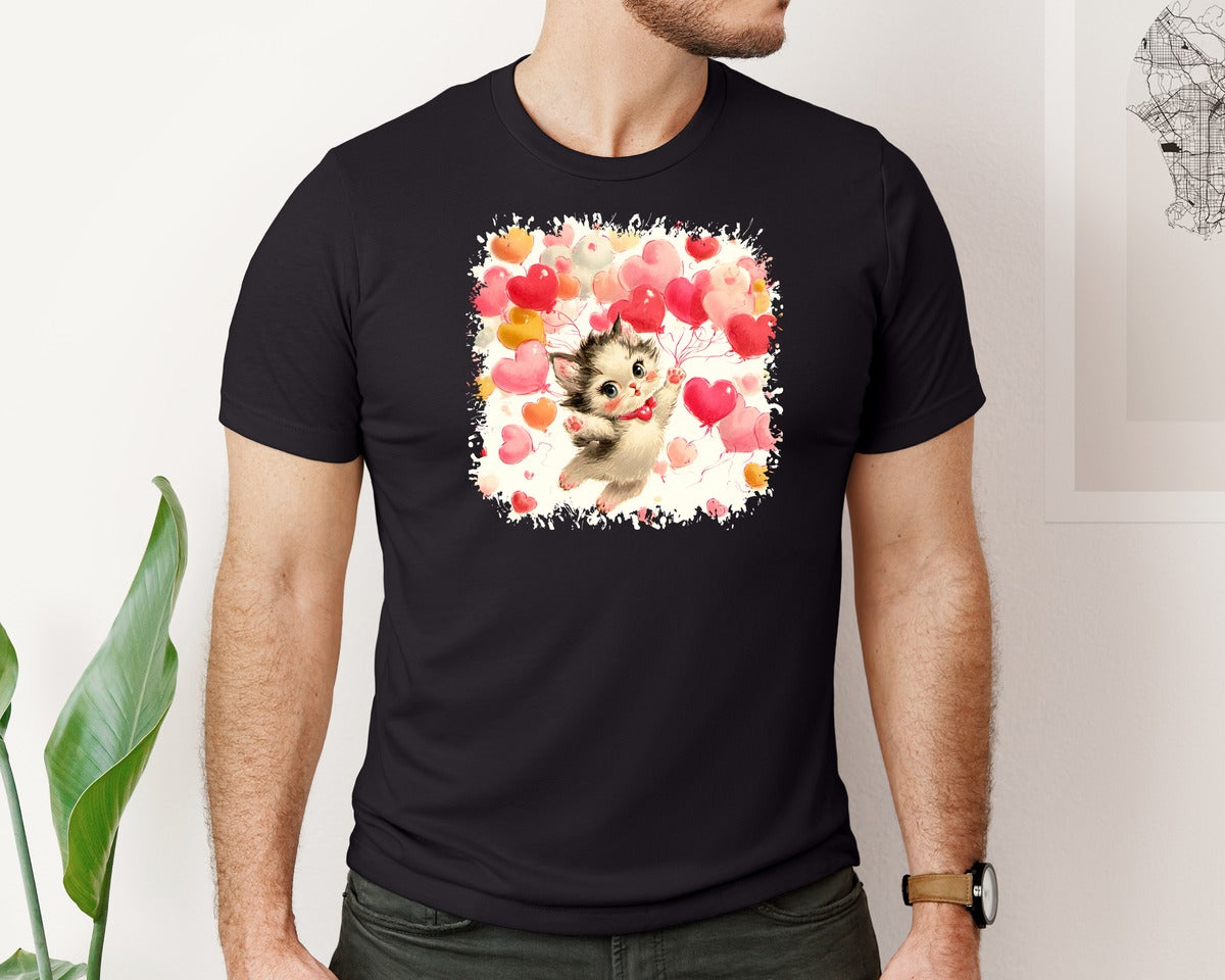 brand:Bella Canvas|color:Black|Vintage Valentine Square Tshirt 32 Graphic T-Shirt
