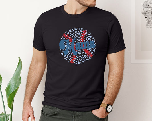 Leopard Baseball Mama Baseball Graphic T-Shirt